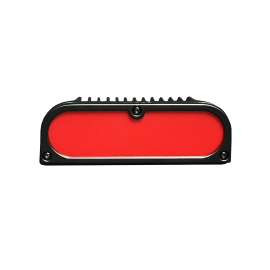 Lateral red LED exterior door light indicator for bus and coach